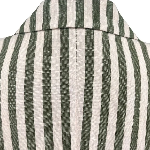 L'AGENCE Scout Striped Blazer, Olive/Cream, Size 8 - Picture 7 of 13
